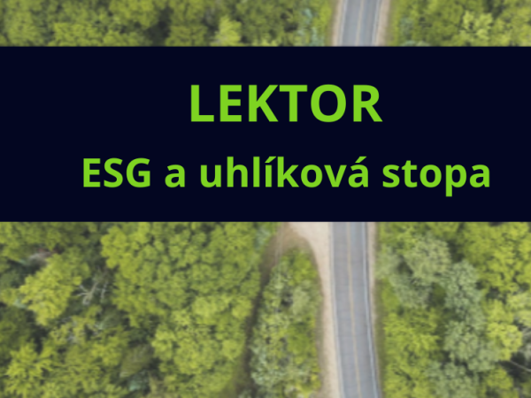 Lektor pro oblast ESG & sledování a hodnocení uhlíkové stopy